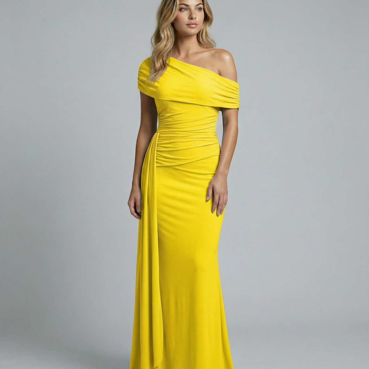 Aida | One Shoulder Ruched Maxi Dress