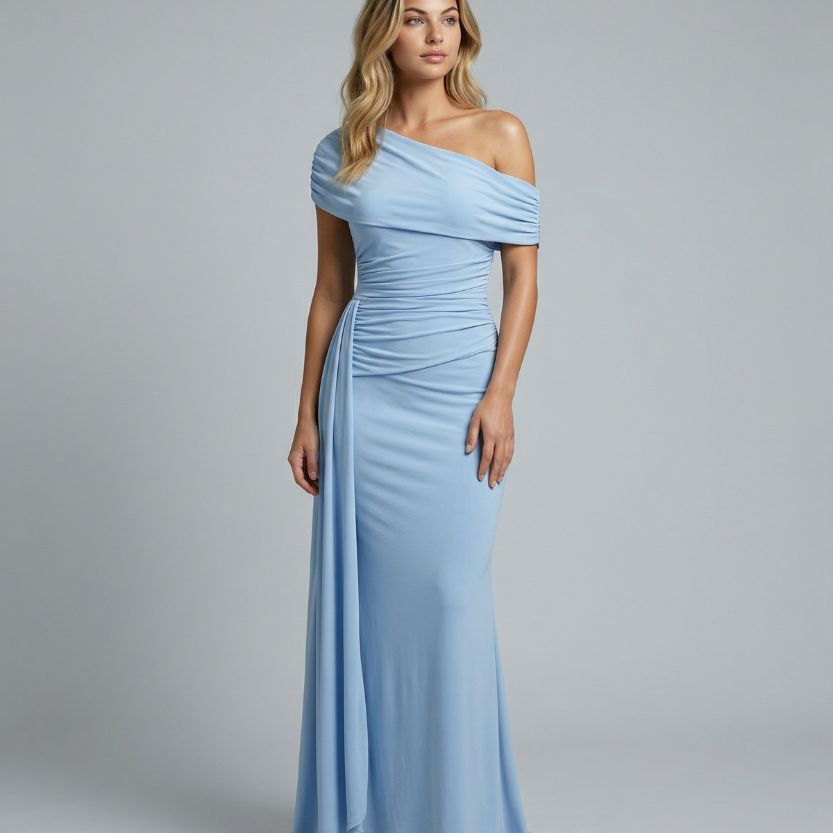 Aida | One Shoulder Ruched Maxi Dress