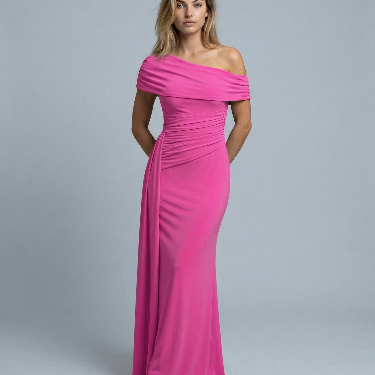 Aida | One Shoulder Ruched Maxi Dress