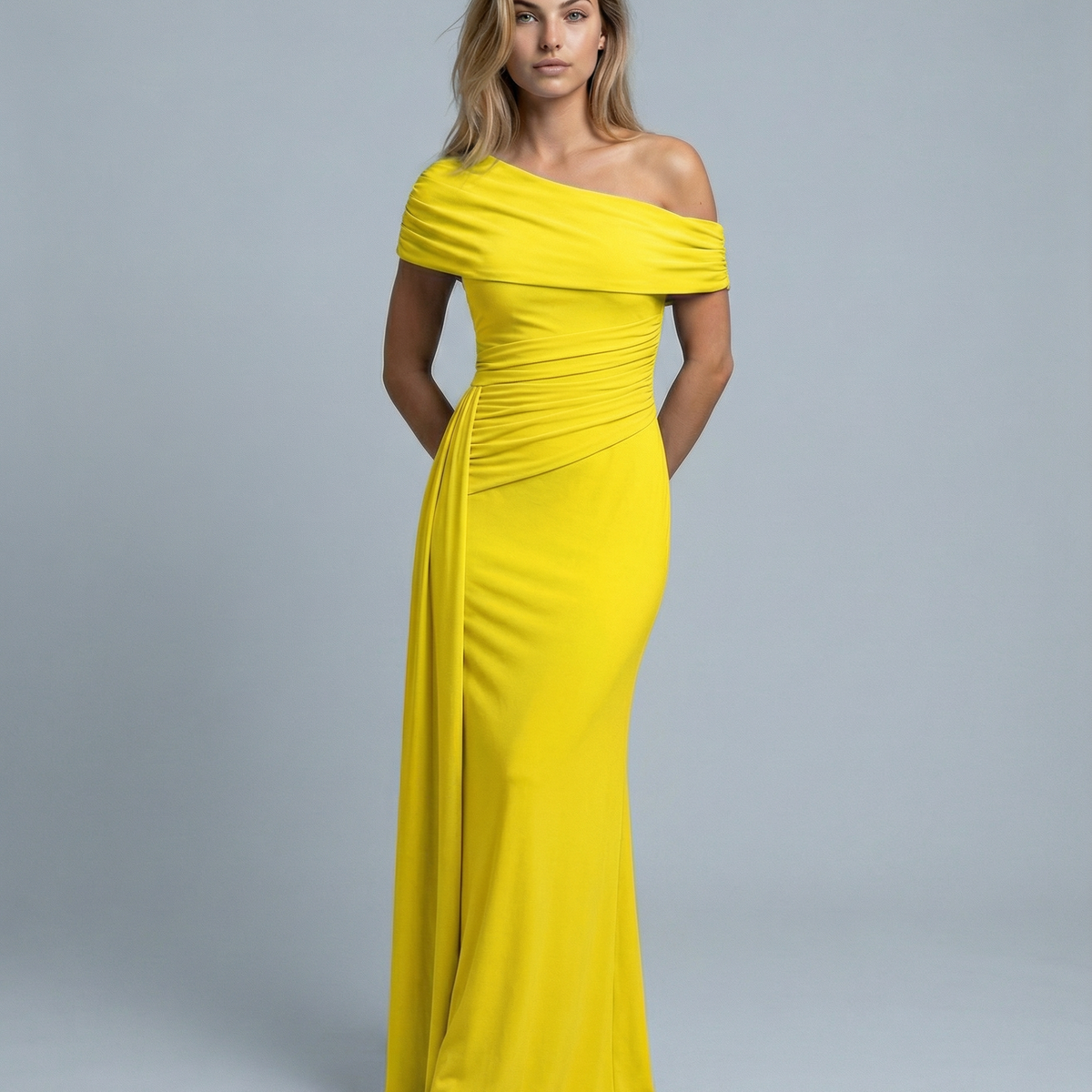 Aida | One Shoulder Ruched Maxi Dress