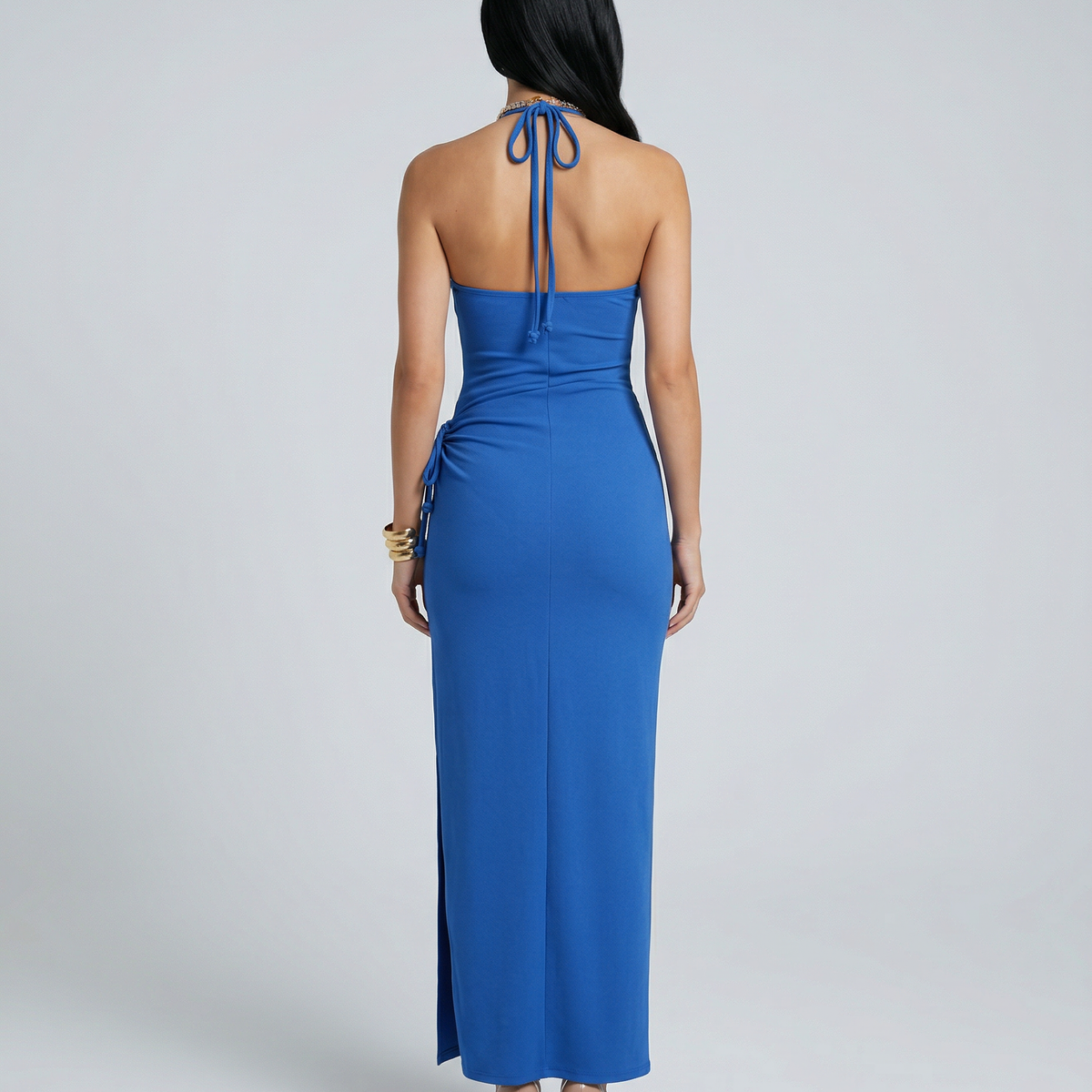 Elara | Halter Maxi Dress with Side Slit