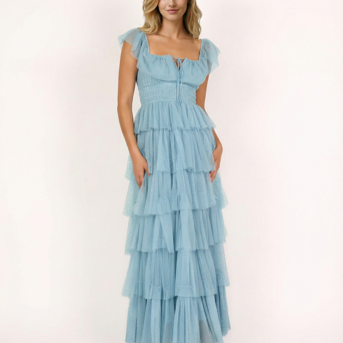 Elba | Maxi Dress with Tiered Ruffle Skirt