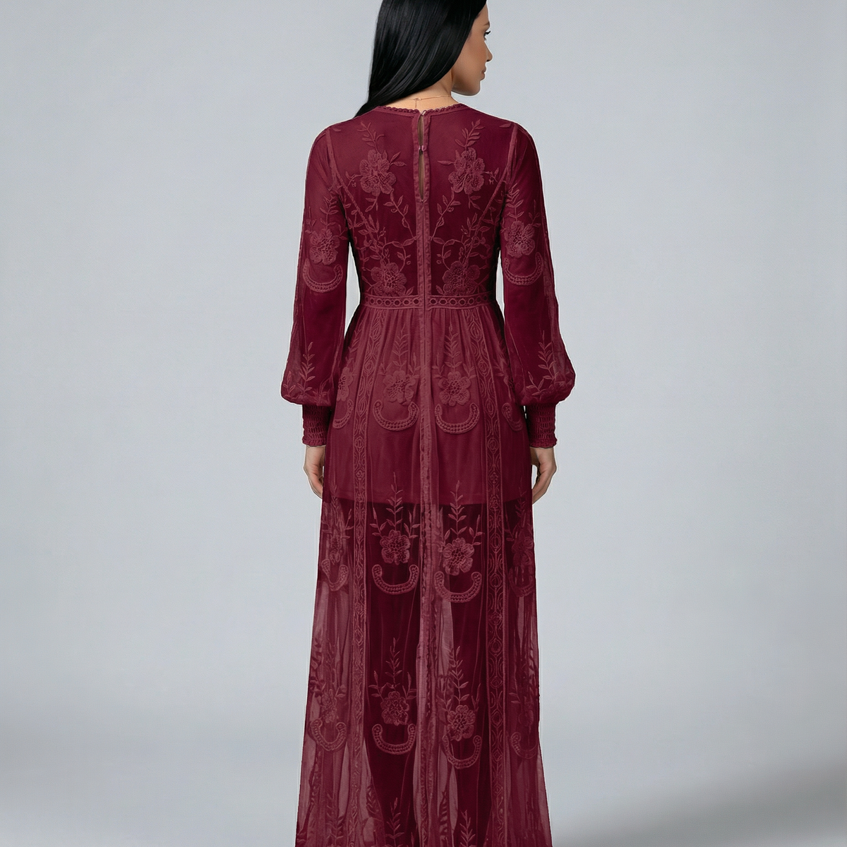 Maxine | Lace Maxi Dress with Long Sleeves