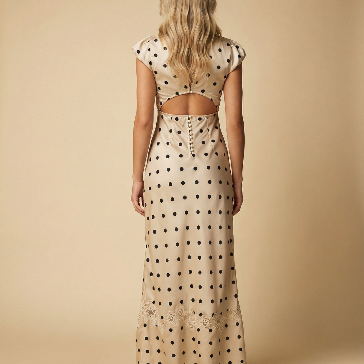 Gina | Lace Polka Dot Maxi Dress