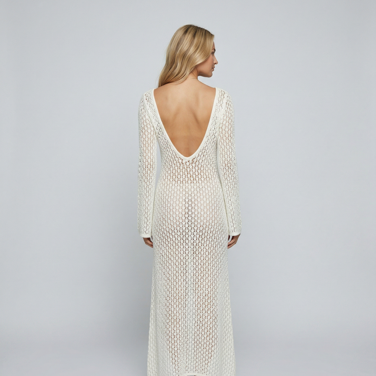 Tina | Crochet Bell Sleeve Maxi Dress