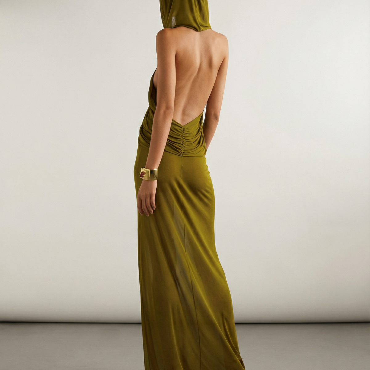Nadine | Draped Maxi Dress with Headscarf