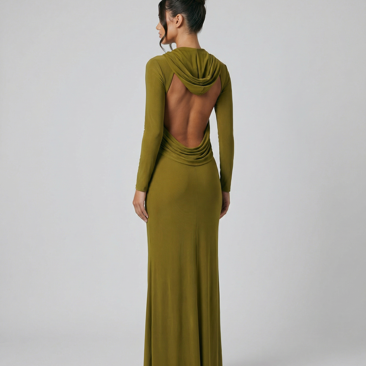Nadine | Draped Maxi Dress with Headscarf