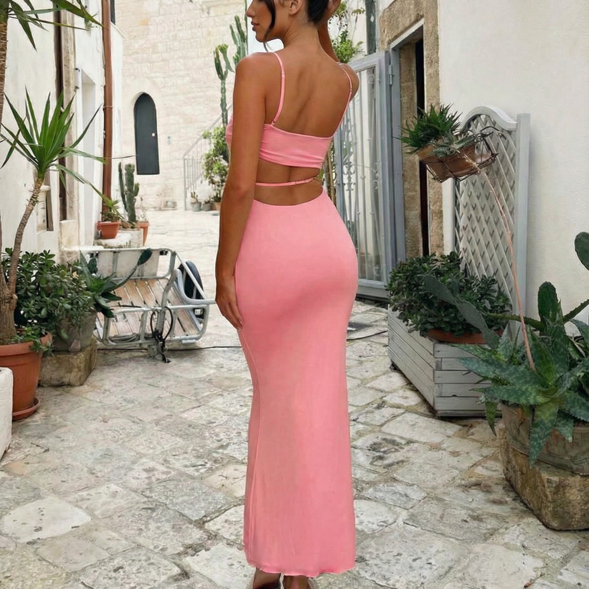 Maggie | Cut Out Strap Maxi Dress