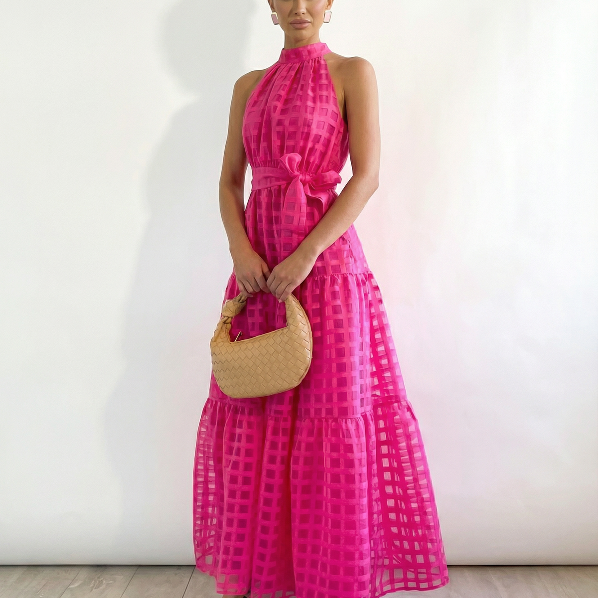 Paige | Maxi Dress with Halter Neck and Tie Waist