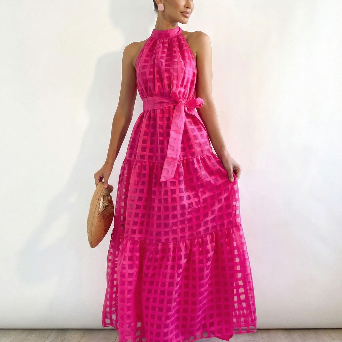 Paige | Maxi Dress with Halter Neck and Tie Waist