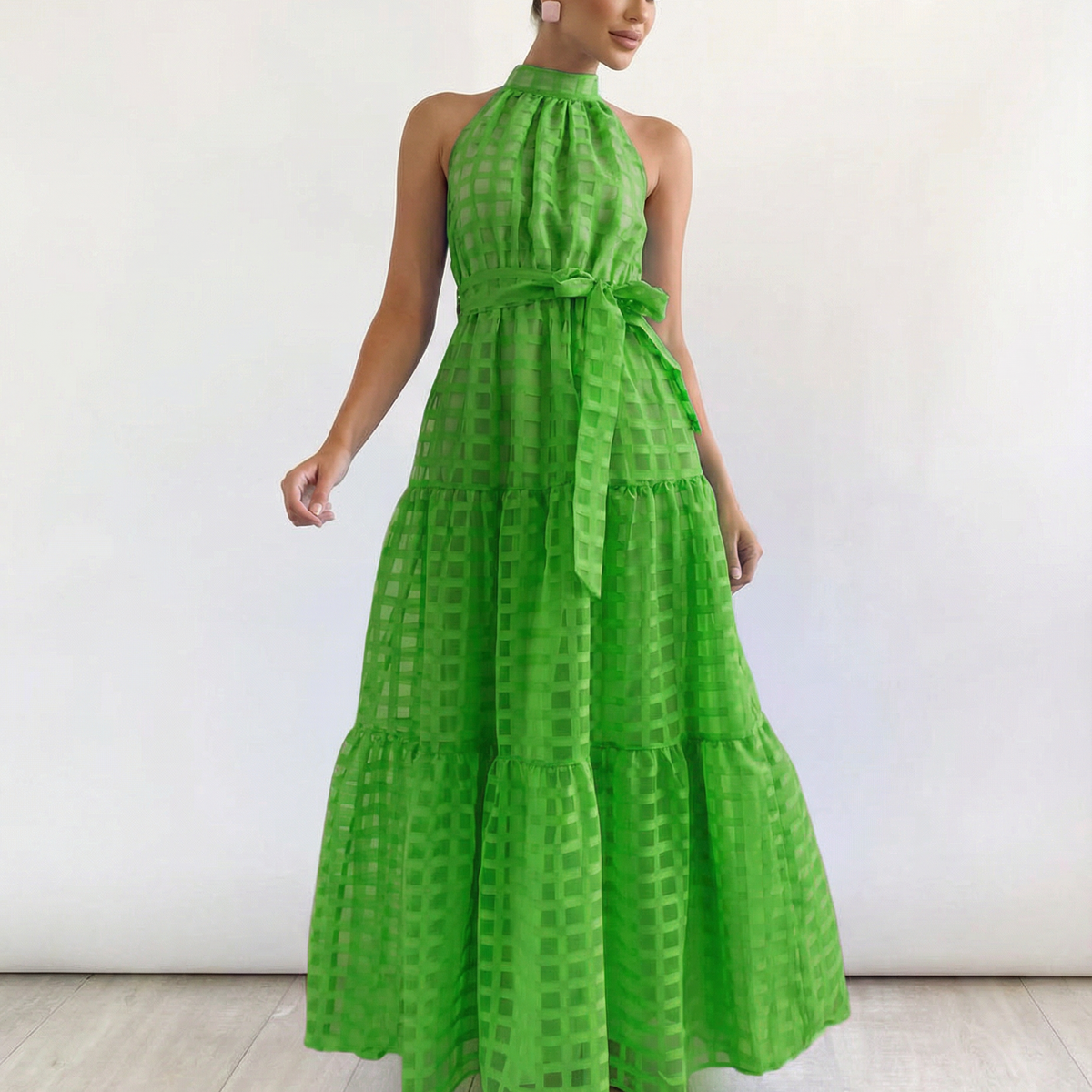 Paige | Maxi Dress with Halter Neck and Tie Waist