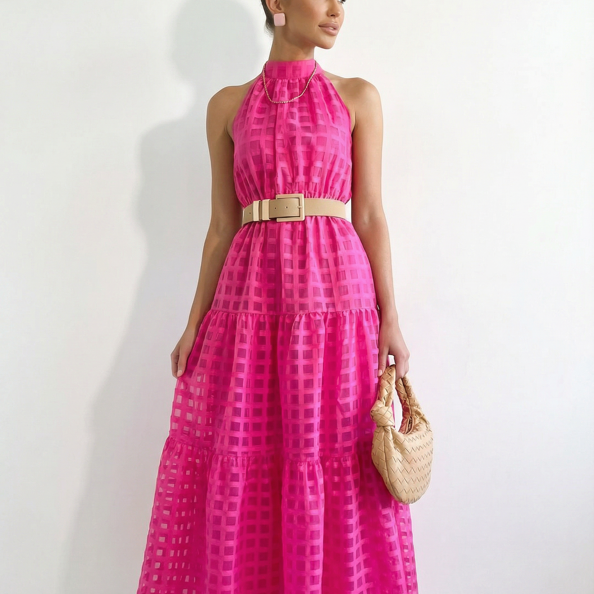 Paige | Maxi Dress with Halter Neck and Tie Waist