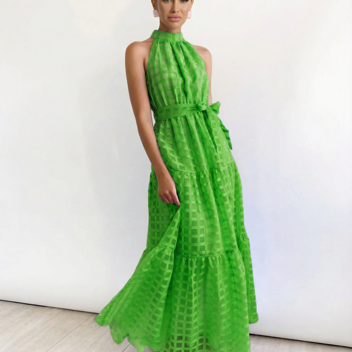 Paige | Maxi Dress with Halter Neck and Tie Waist