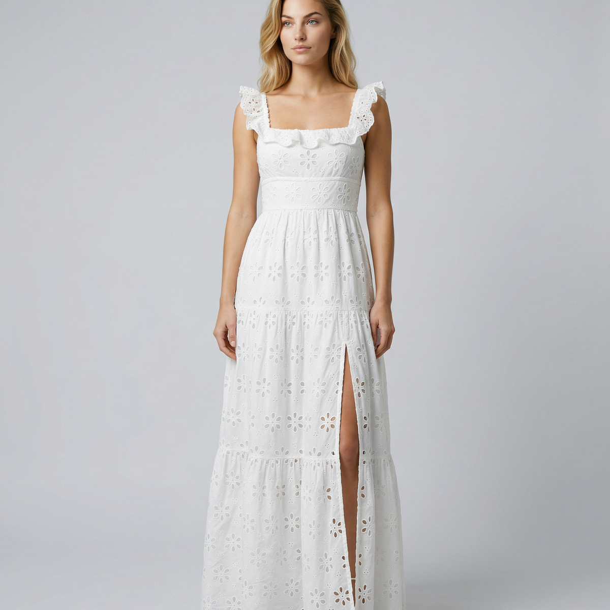 Lillie | Maxi Dress with Eyelet Embroidery