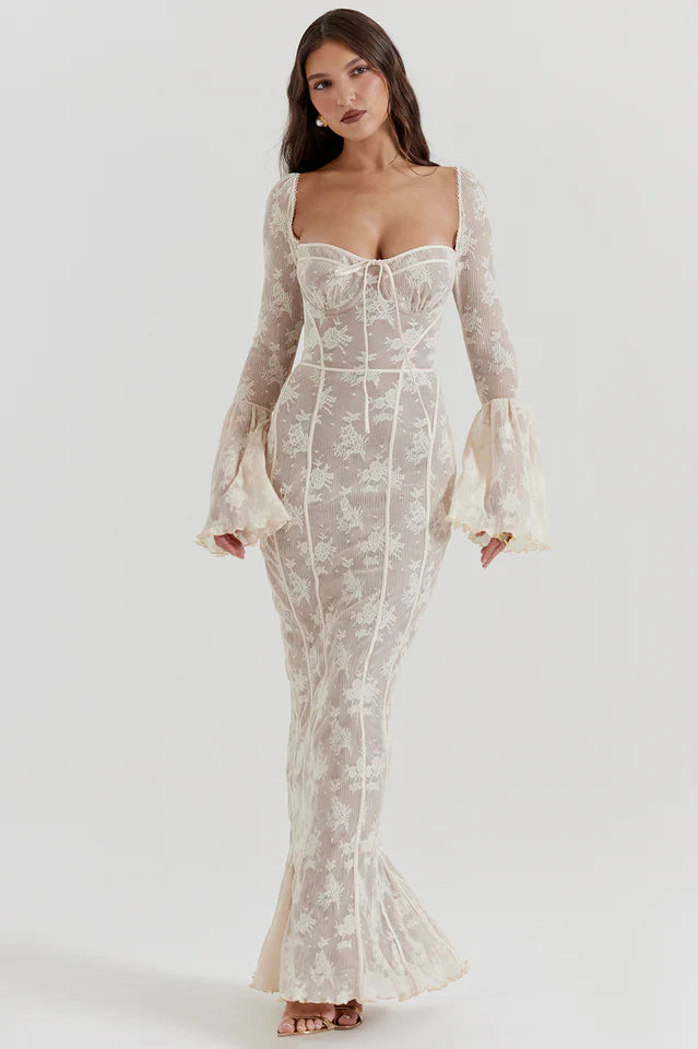 Deana | Maxi Dress with Lace Corset Bodice