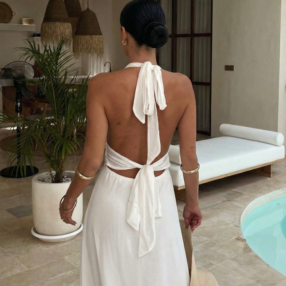 Cassie | Halter Neck High Slit Maxi Dress