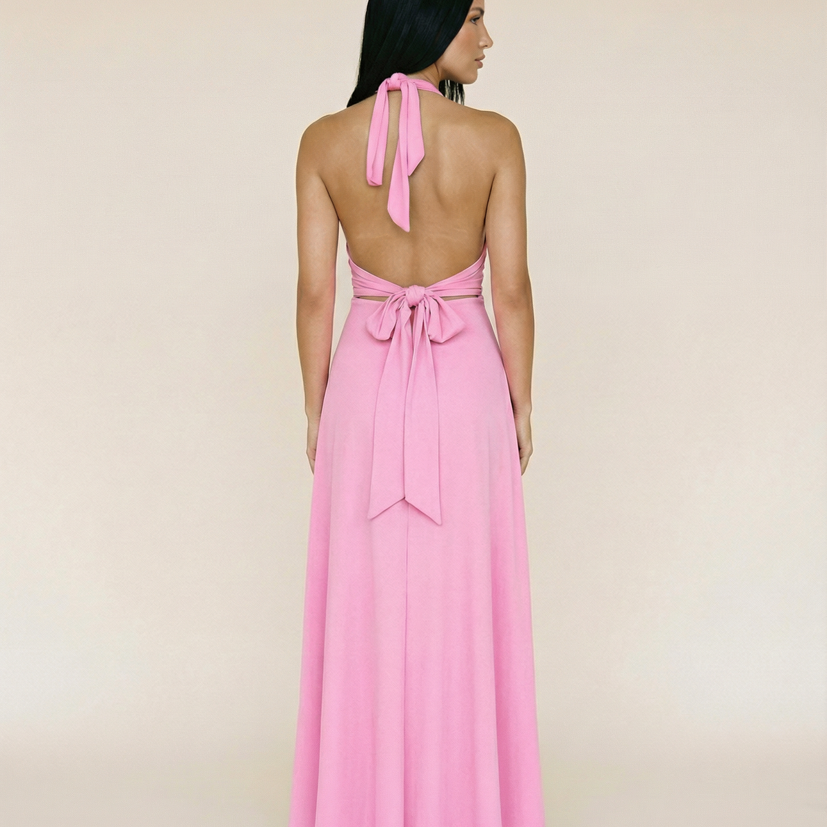 Cassie | Halter Neck High Slit Maxi Dress