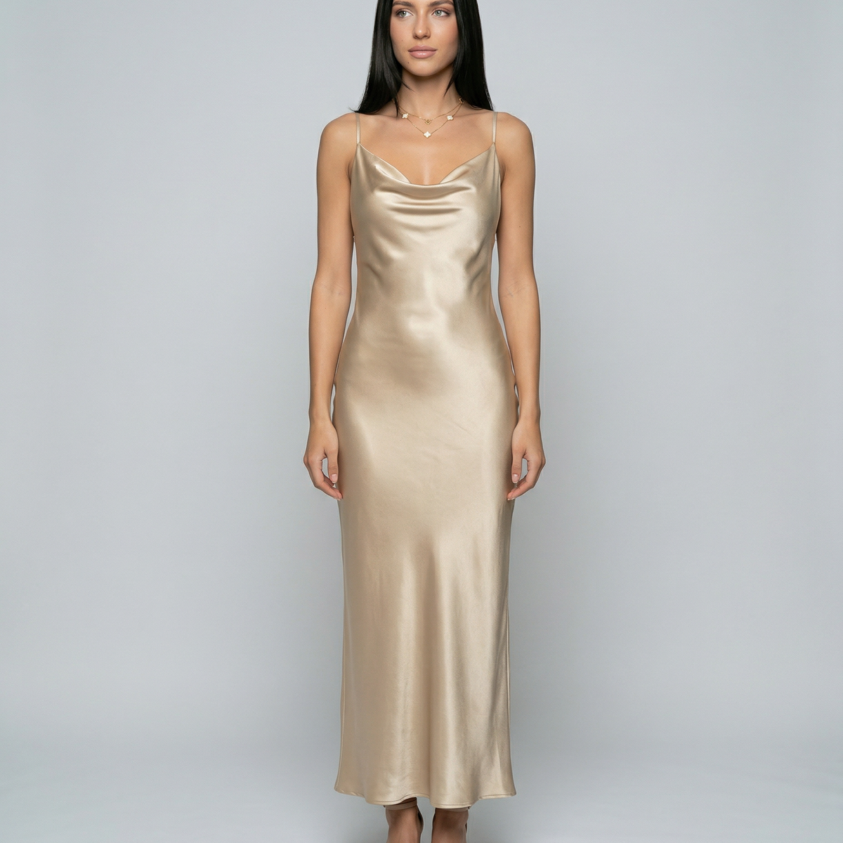 Elsa | Maxi Dress with Cowl Neck and Open Back