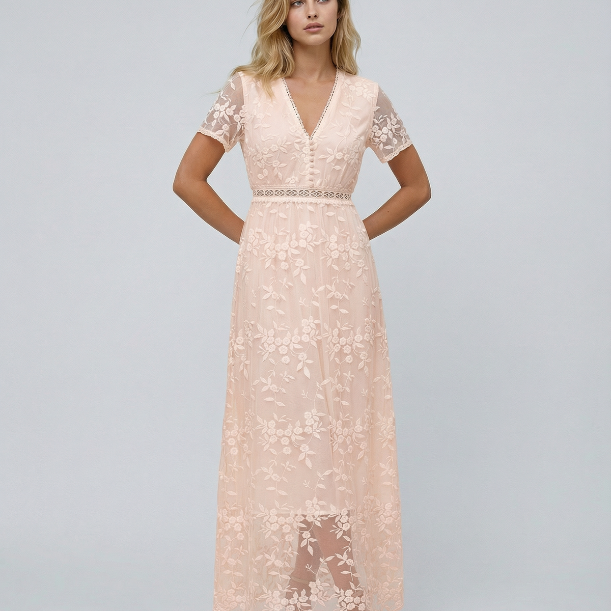 Tanya | Boho Floral Lace Maxi Dress