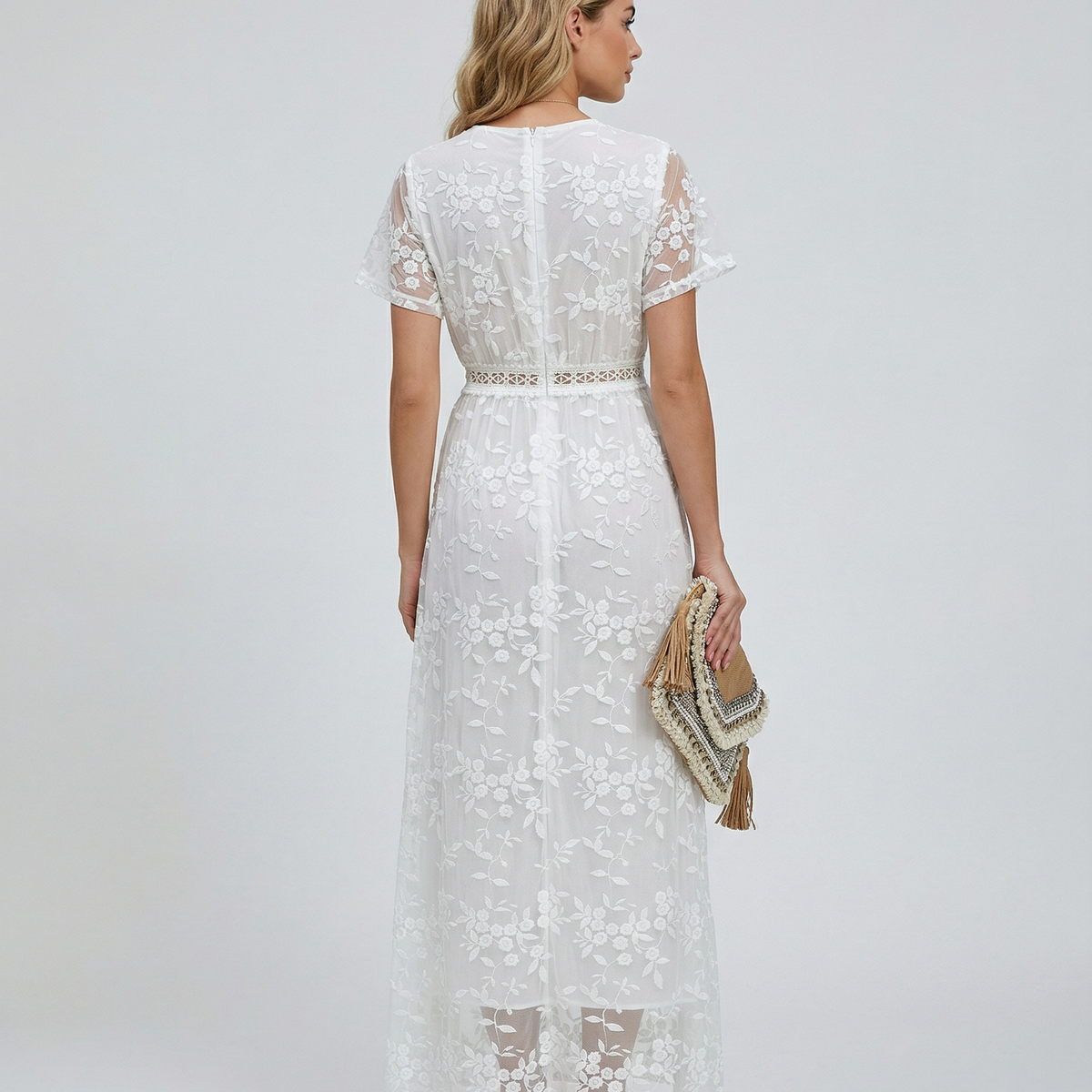 Tanya | Boho Floral Lace Maxi Dress