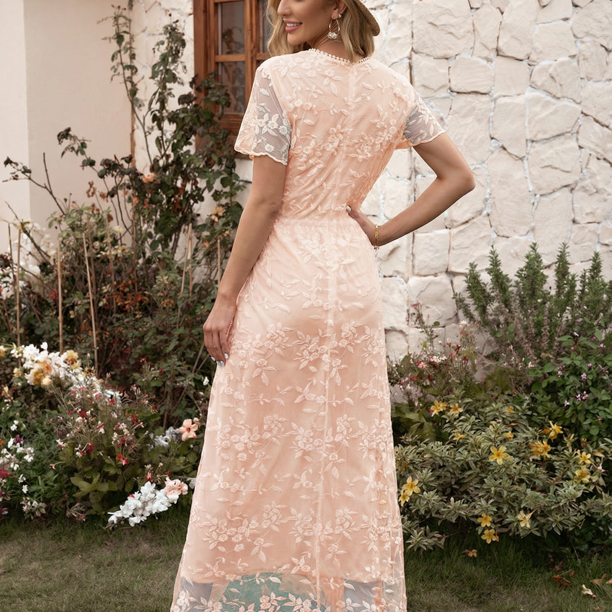 Tanya | Boho Floral Lace Maxi Dress