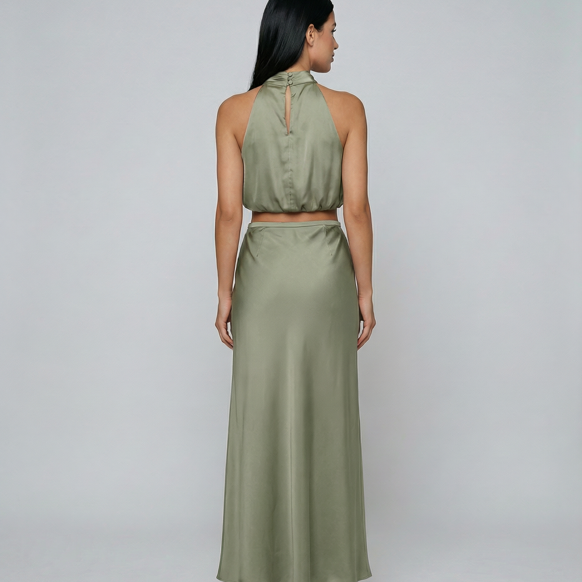Polly | Two-Piece Set with Halter Top and Maxi Skirt