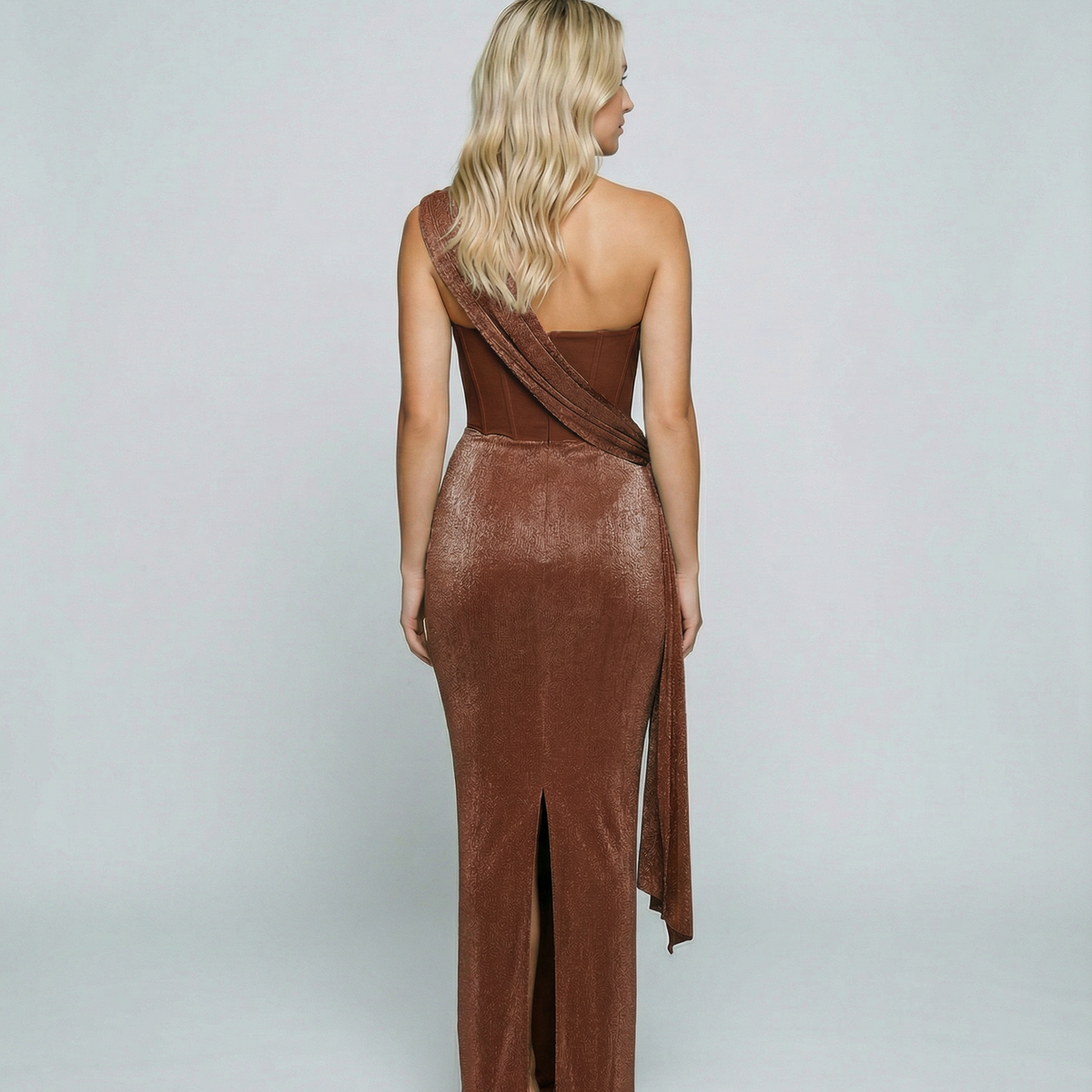 Mayra | Maxi Dress with Draped One-Shoulder Detail