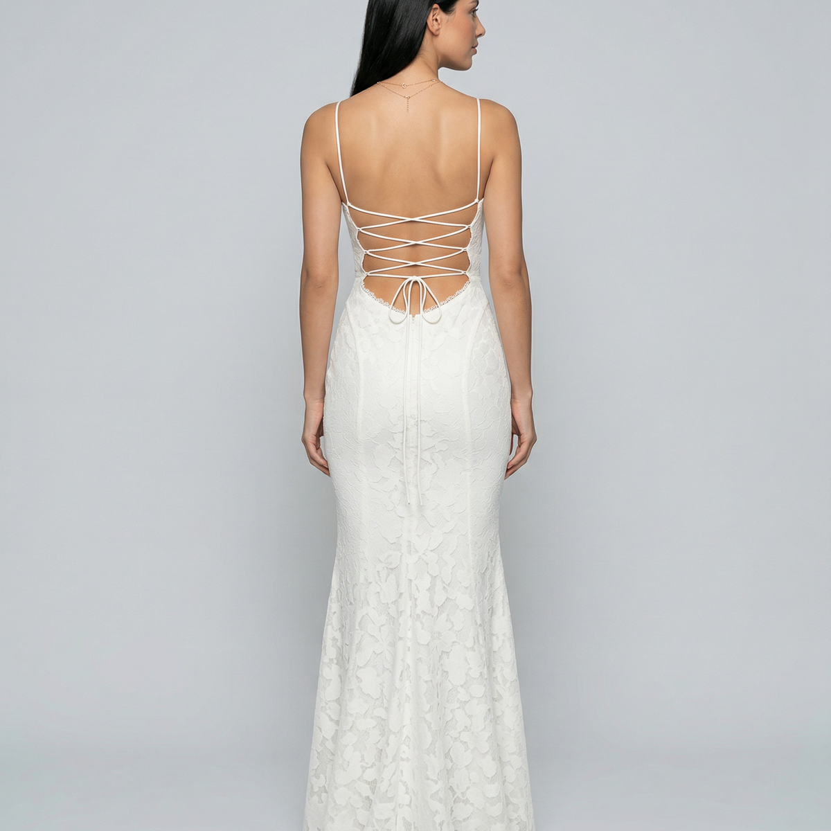Neva | Maxi Dress with Lace-Up Back and Fitted Silhouette