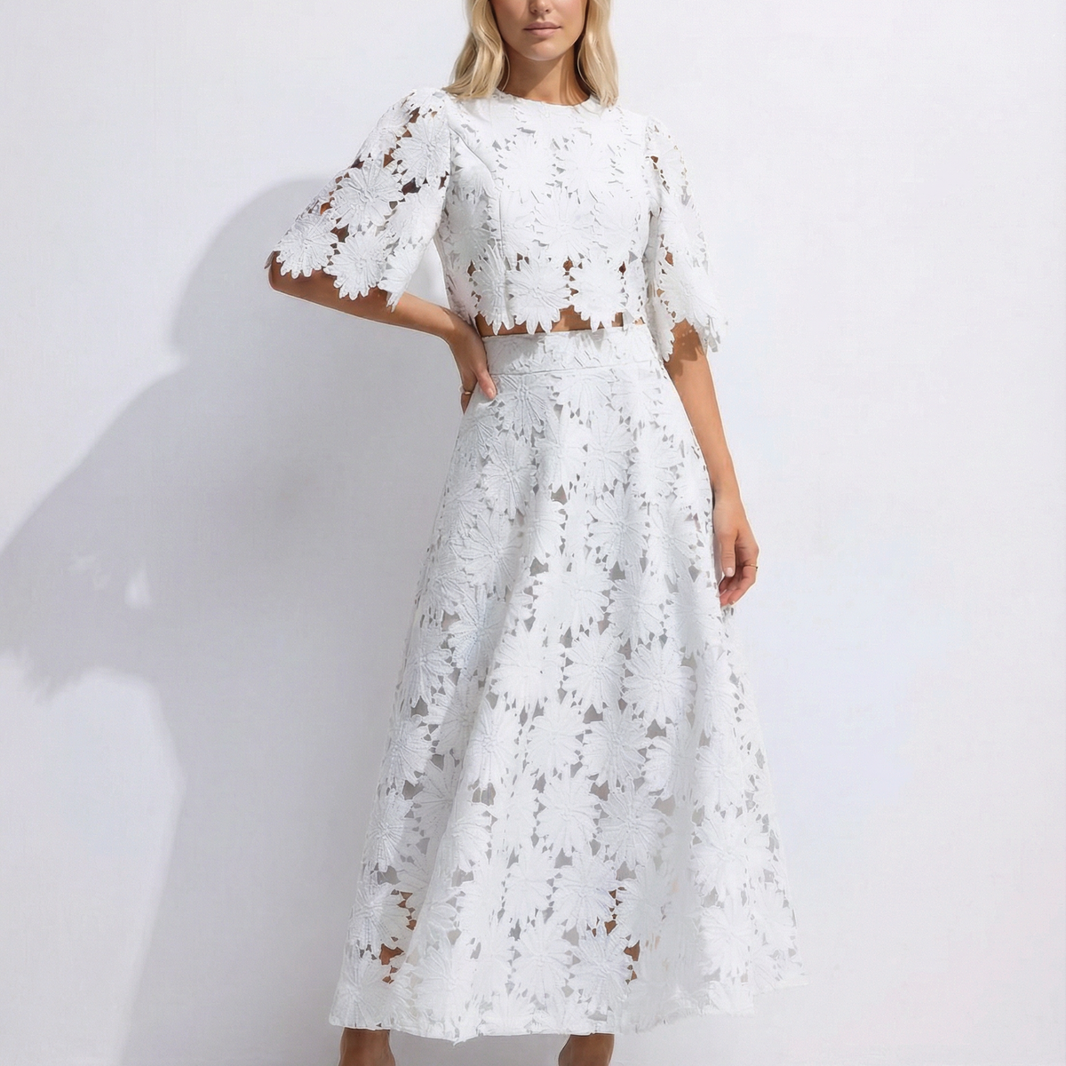 Rhonda | Lace Crop Top & Maxi Skirt Set