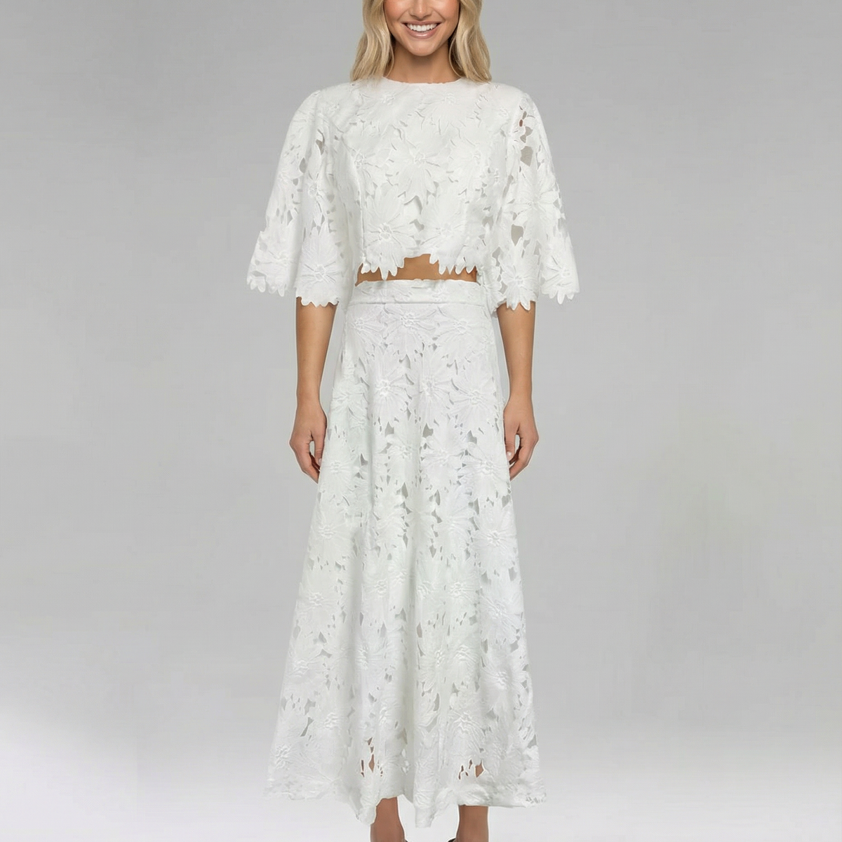 Rhonda | Lace Crop Top & Maxi Skirt Set