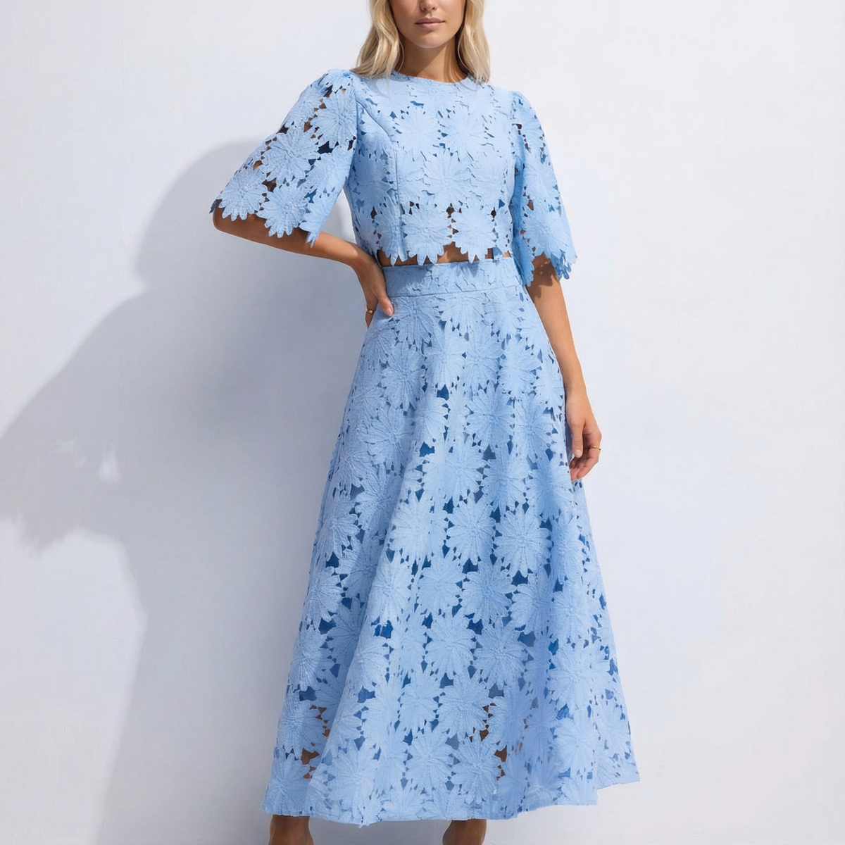 Rhonda | Lace Crop Top & Maxi Skirt Set