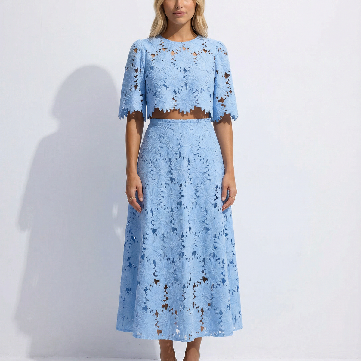 Rhonda | Lace Crop Top & Maxi Skirt Set