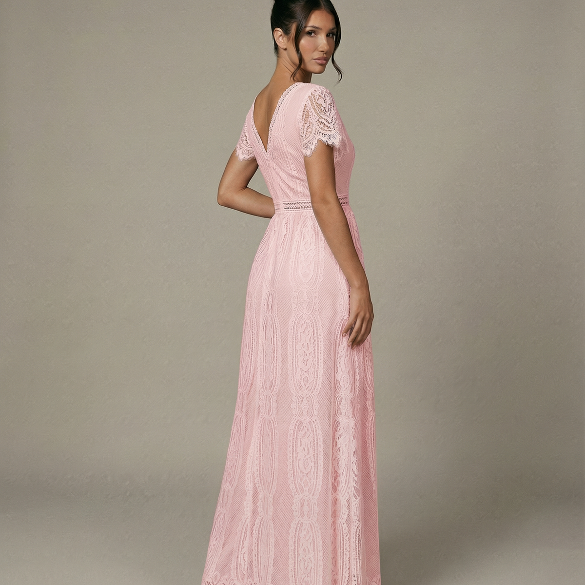 Felicia | Lace V Neck Maxi Dress