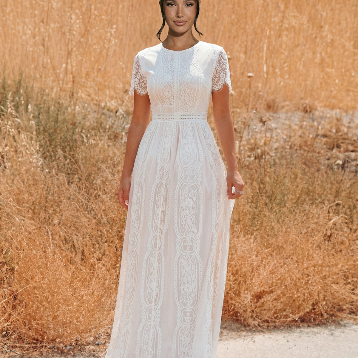 Felicia | Lace V Neck Maxi Dress
