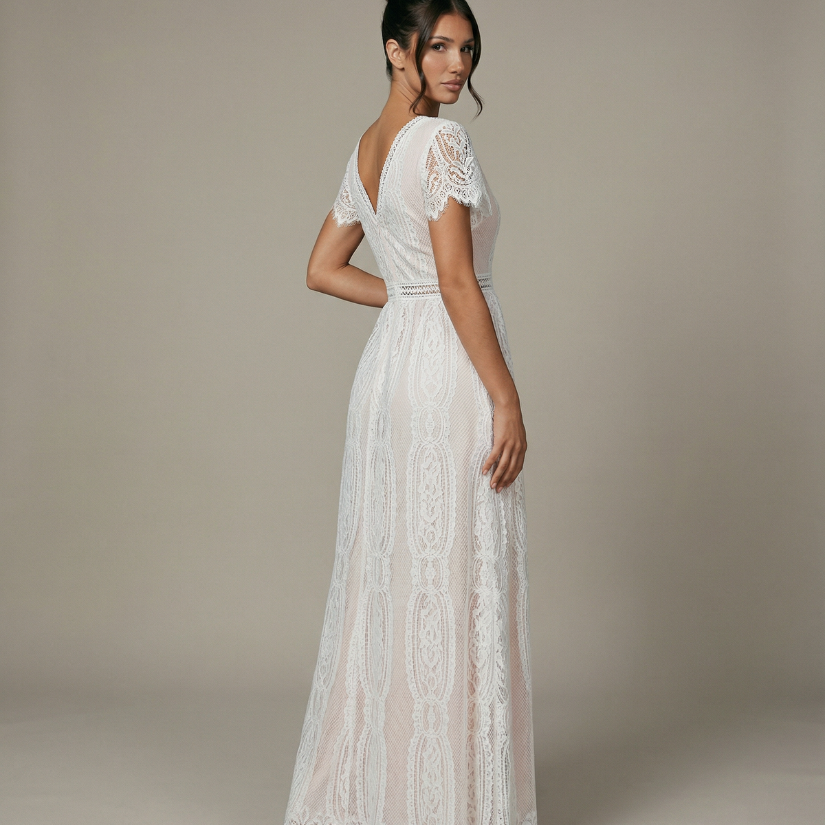 Felicia | Lace V Neck Maxi Dress