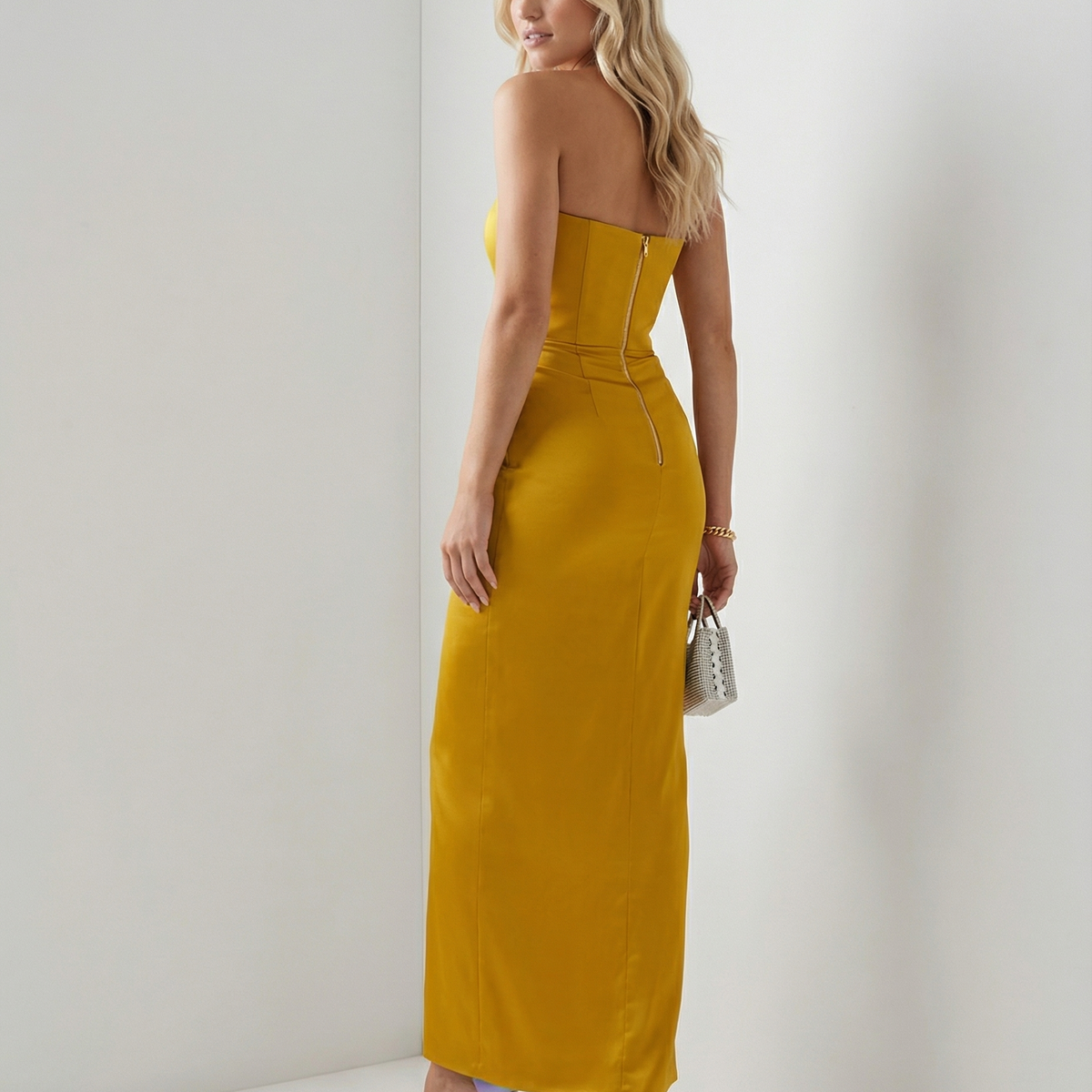 Lea | Maxi Dress with Draped Waist and Strapless Corset