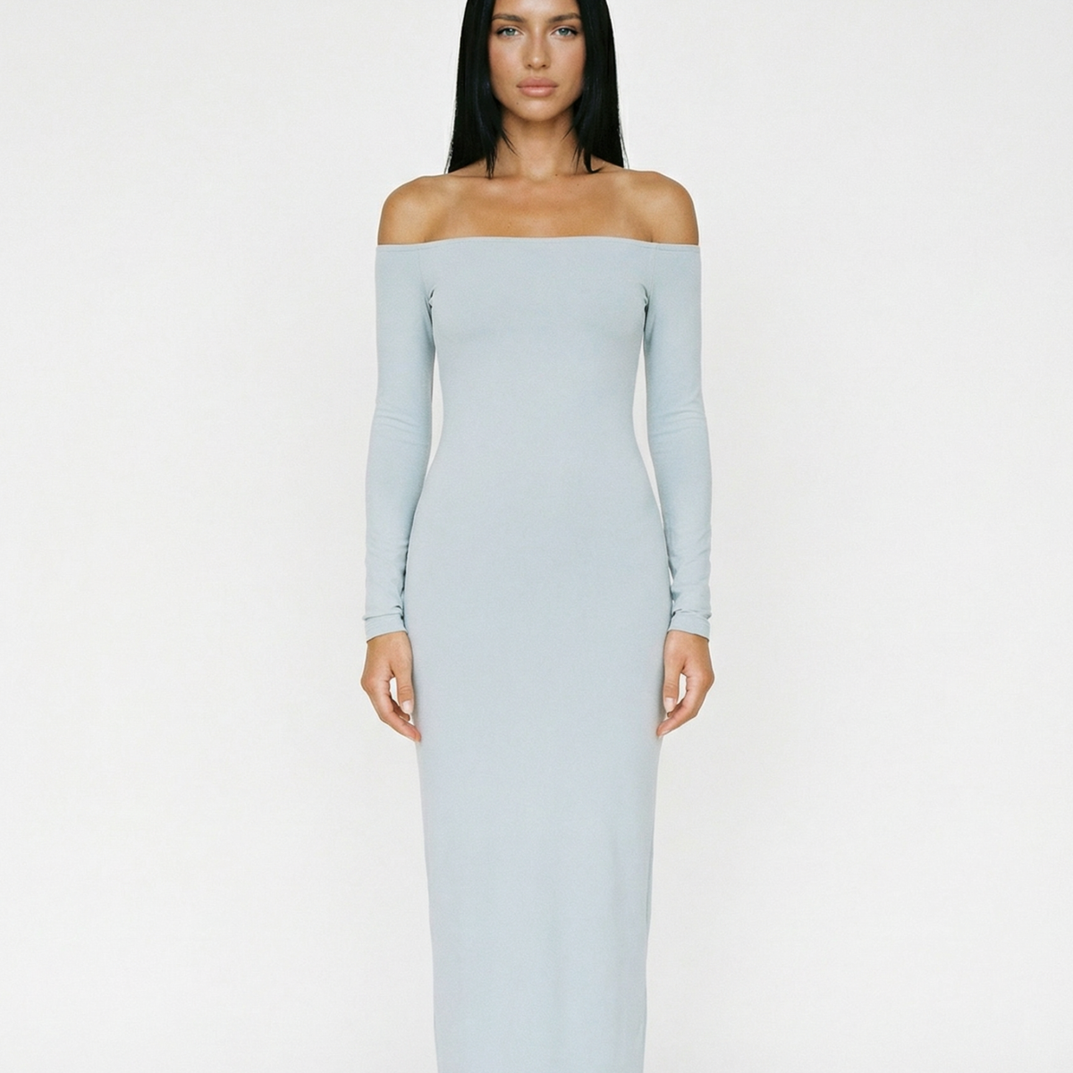 Robbie | Off Shoulder Maxi Dress with Long Sleeves