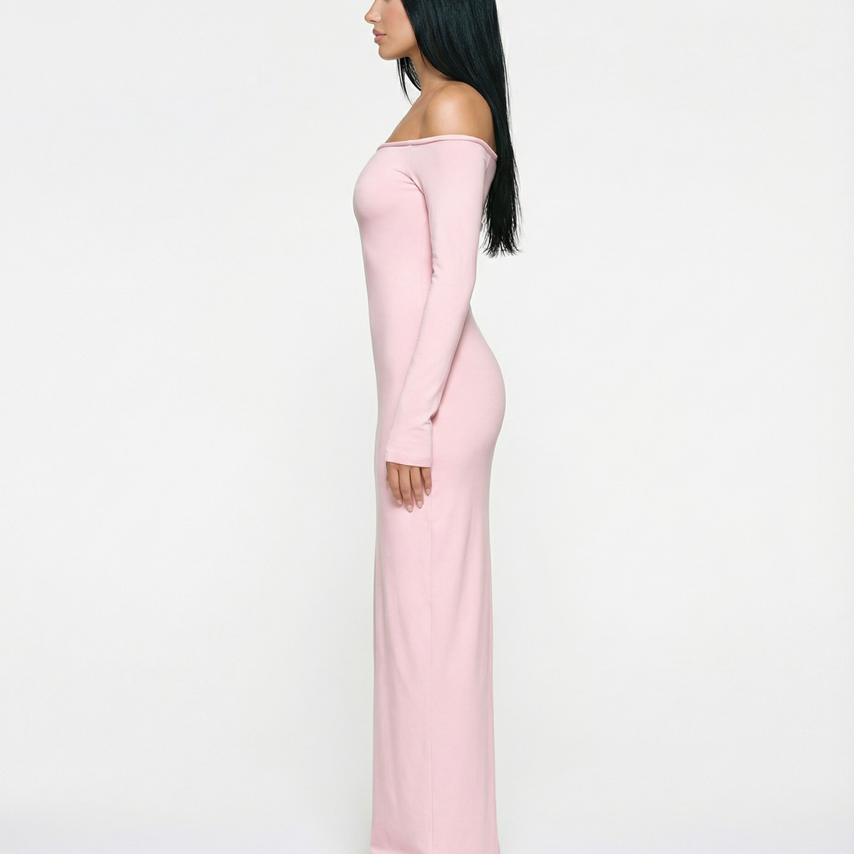 Robbie | Off Shoulder Maxi Dress with Long Sleeves