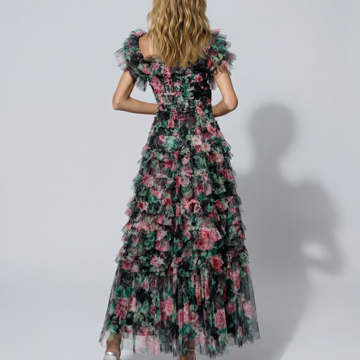 Anita | Maxi Dress with Floral Print and Ruffle Detail