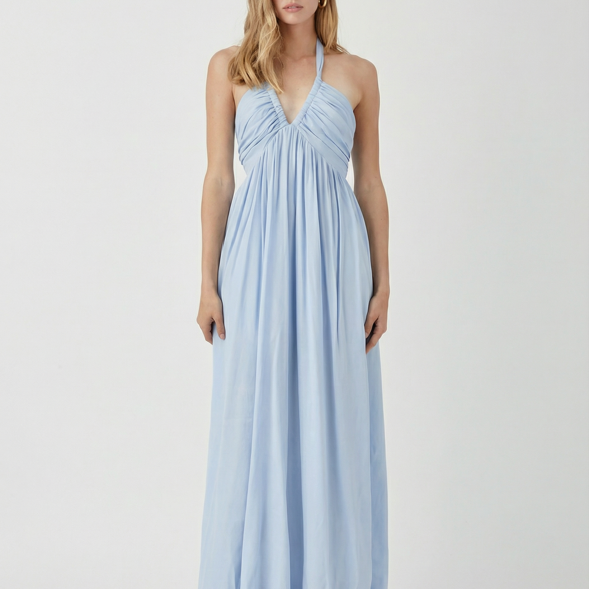 Verna | Maxi Dress with Halter Neck and Soft Drape
