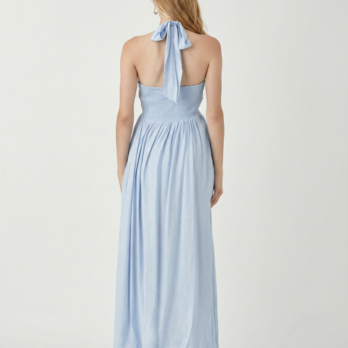 Verna | Maxi Dress with Halter Neck and Soft Drape
