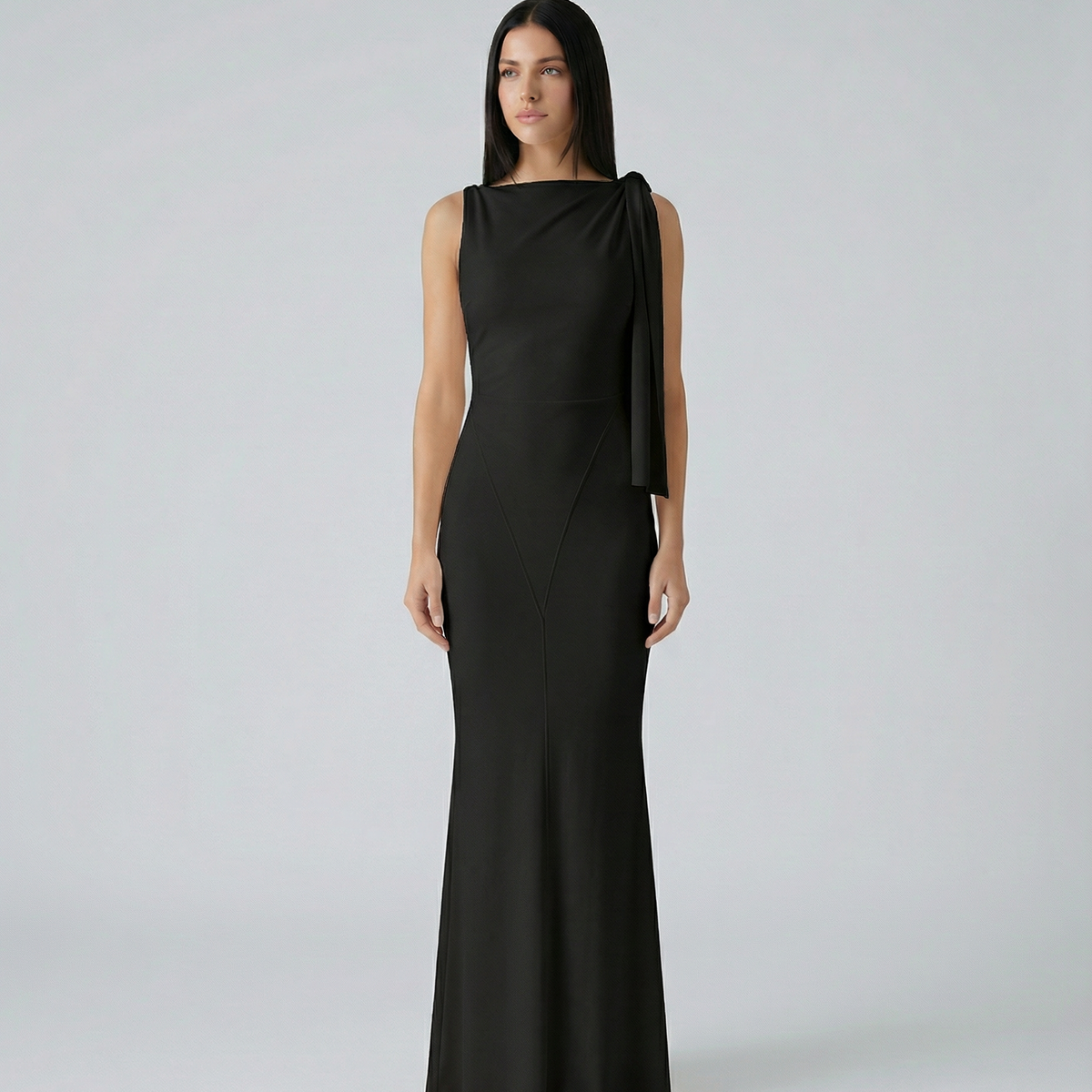 Ada | Maxi Dress with Draped Shoulder Detail