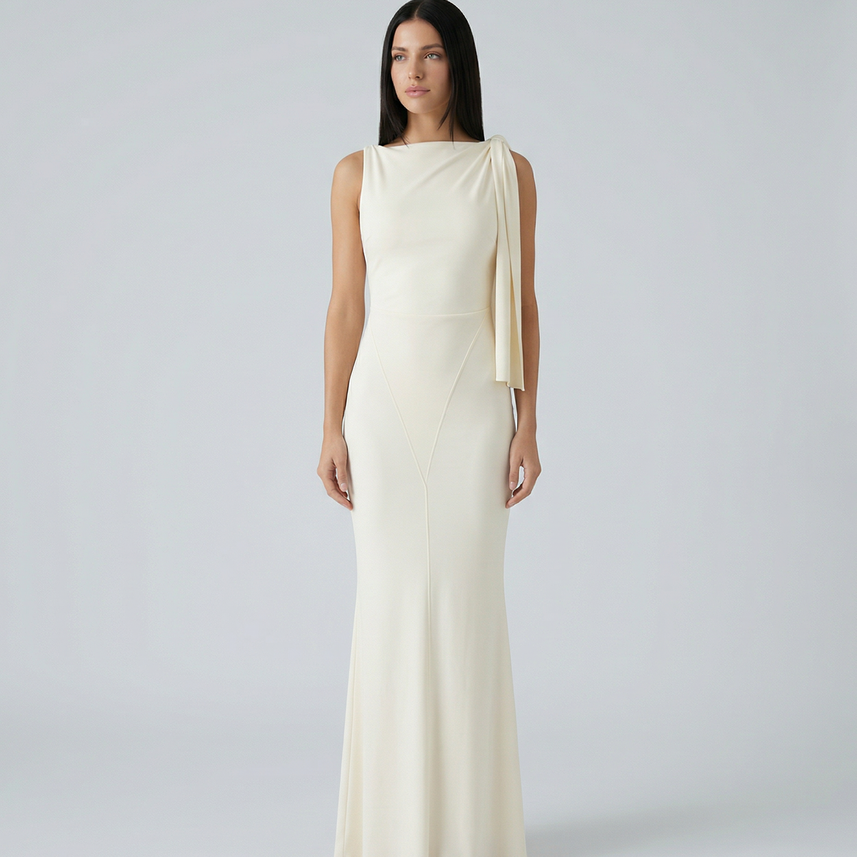 Ada | Maxi Dress with Draped Shoulder Detail