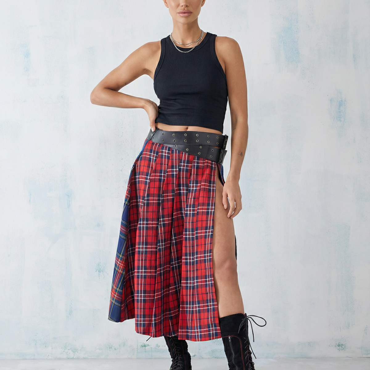 Kim | Maxi Kilt with Pleated Design