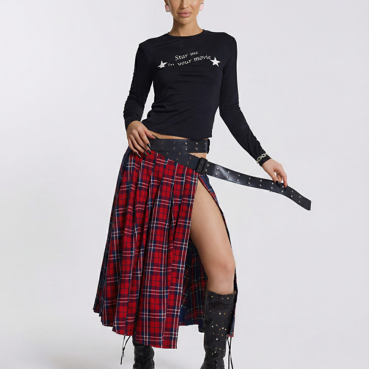 Kim | Maxi Kilt with Pleated Design