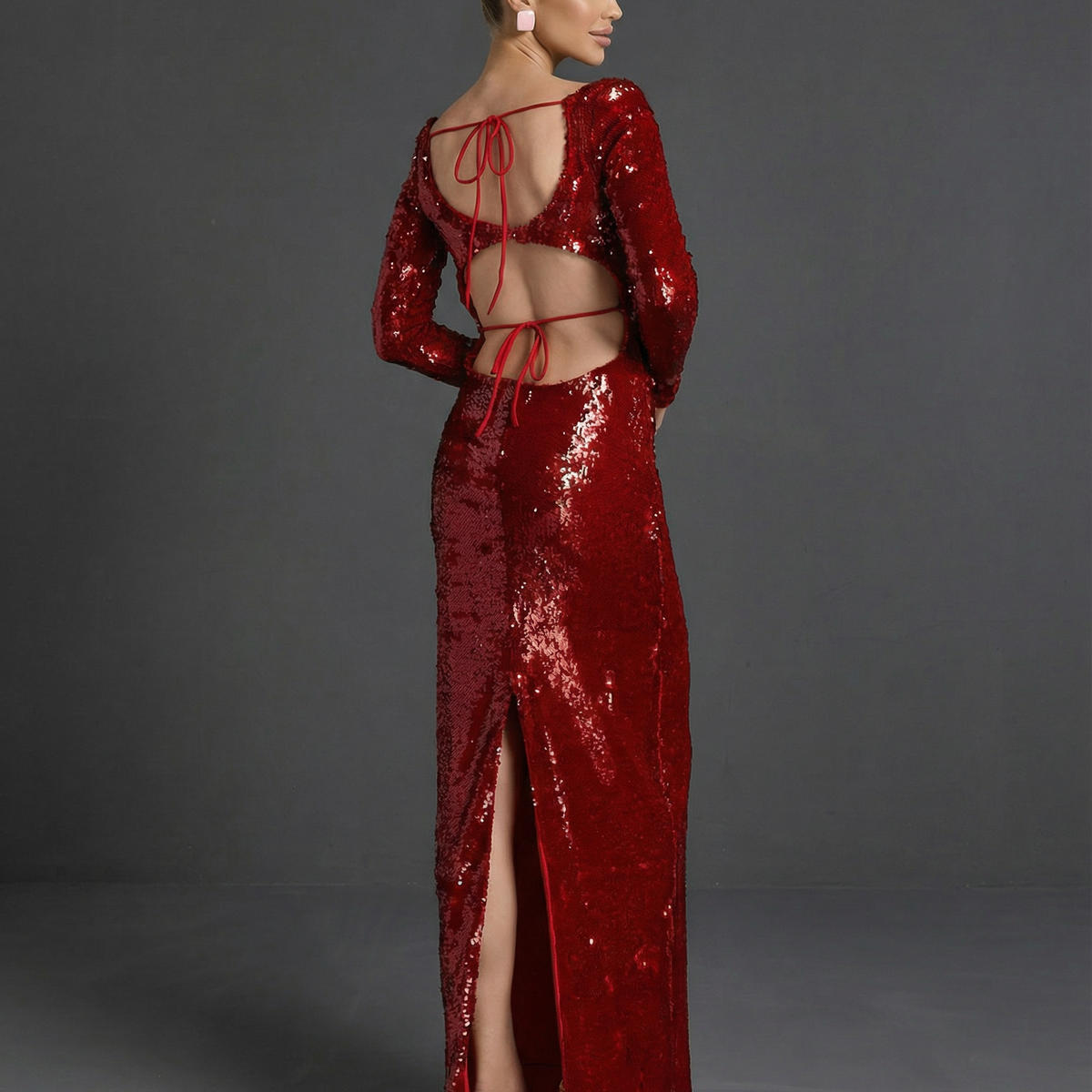 Dianna | Sequin Maxi Dress with Cut-Out Back