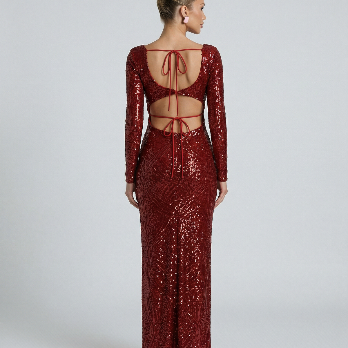 Dianna | Sequin Maxi Dress with Cut-Out Back