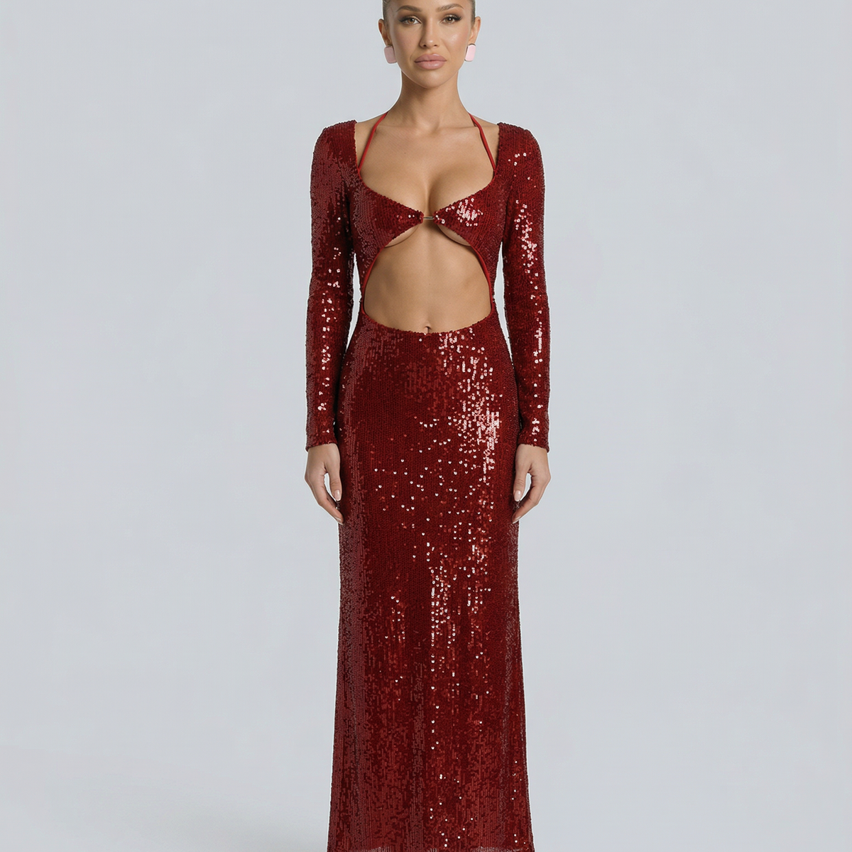 Dianna | Sequin Maxi Dress with Cut-Out Back