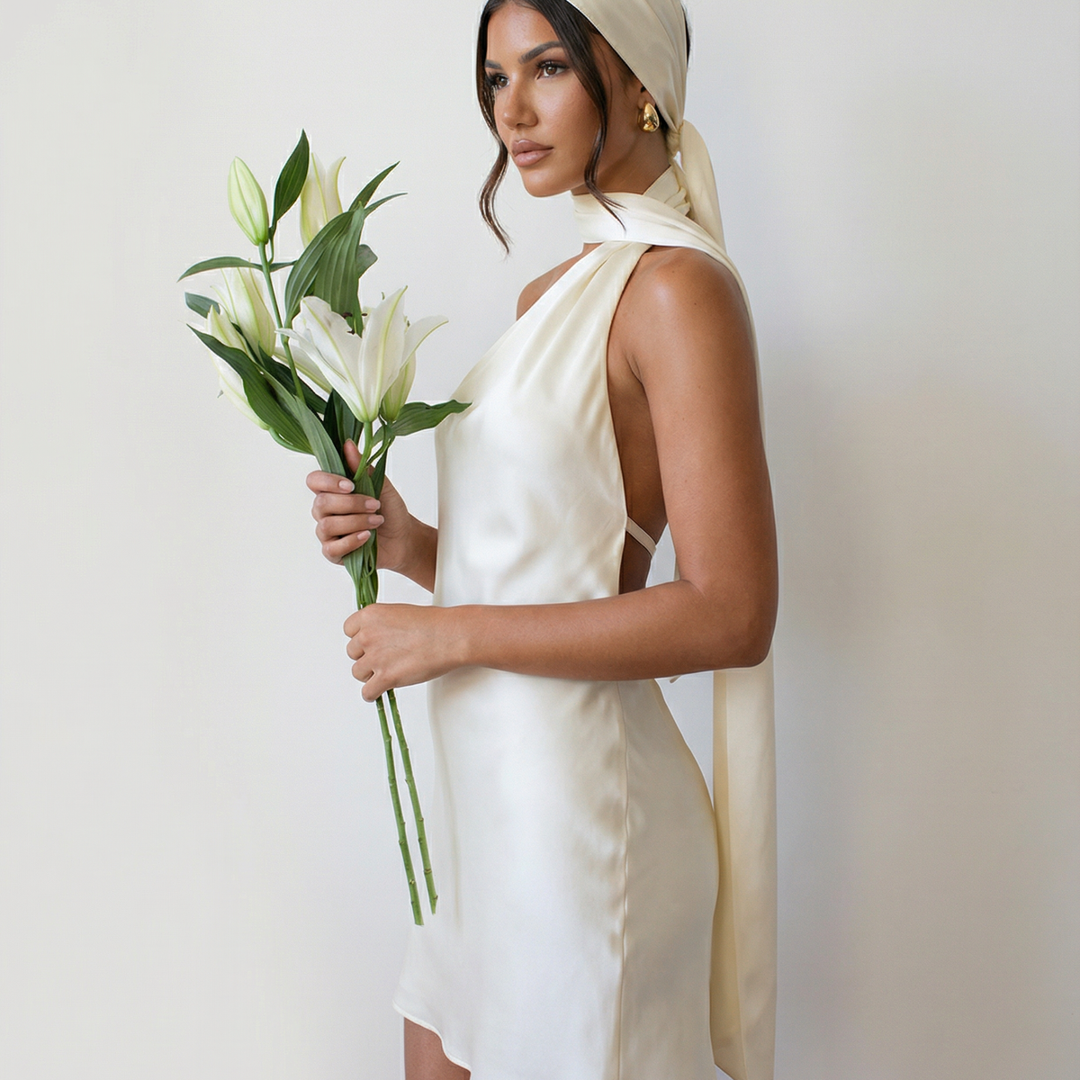 Fran | Mini Dress with Neck Wrap and Open Back