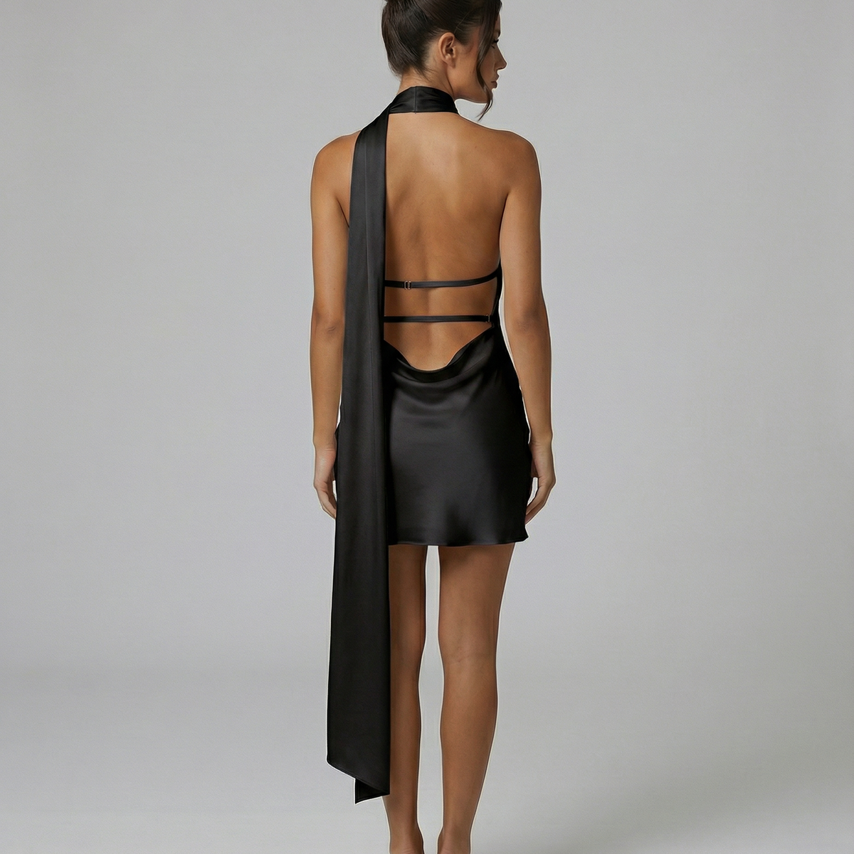 Fran | Mini Dress with Neck Wrap and Open Back